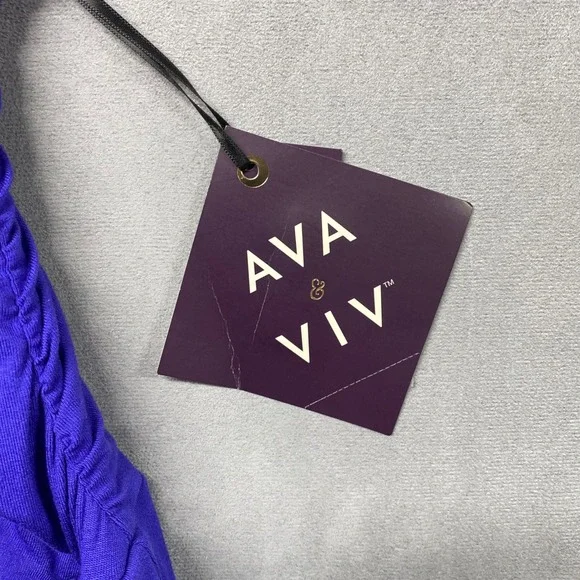 Ava & Viv Womens Purple Smocked Wide Leg Jumpsuit Plus Size 2X - Picture 9 of 16